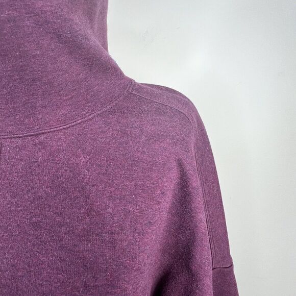 Athleta Plum Purple Cozy Karma Funnel Neck Sweatshirt Small Fleece Lined - Picture 5 of 16